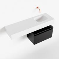 MONDIAZ ANDOR 50cm toiletmeubel urban. LEX 100cm wastafel talc rechts geen kraangat - thumbnail