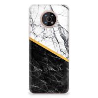 Nokia G50 | TPU | Siliconen hoesje | Marmer Wit Zwart - Origineel Cadeau Man - thumbnail