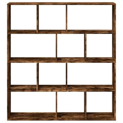 Boekenkast 132x29x141,5 cm bewerkt hout gerookt eikenkleurig