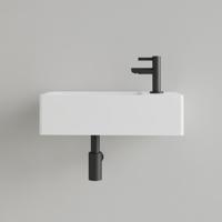 Fontein Gliss Design Freya Solid Marble 40x22x10 cm Met Kraangat Rechts Mat Wit Gliss Design - thumbnail