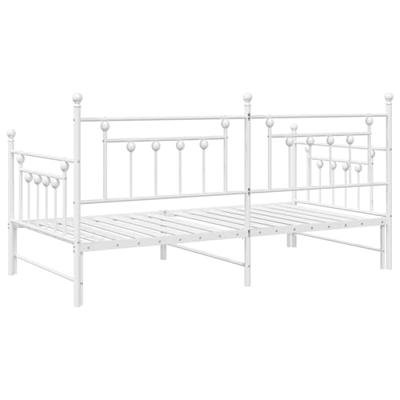 Bedframe voor een daybed met hoofdeinde Wit 100 x 200 cm Staal