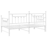 Bedframe voor een daybed met hoofdeinde Wit 90 x 200 cm Staal - thumbnail