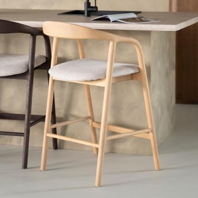 Eleonora Barstoel 'Rayven' Essen en stof, kleur Naturel (zithoogte 65cm) Eleonora Barstoel 'Rayven' Essen en stof, kleur Naturel (zithoogte 65cm)