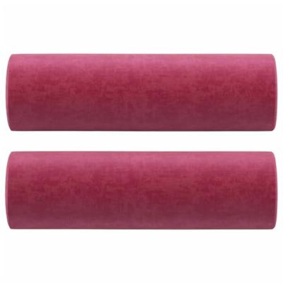 Tweezitsbank met sierkussens 120 cm fluweel wijnrood