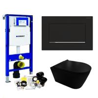 Geberit UP320 Toiletset 35 Civita Black Rimless Sigma 30 Mat Zwart Drukplaat - thumbnail