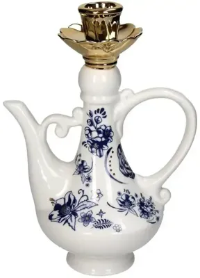 Kersten kandelaar porselein dutch delight theepot 16.5x11x22.5cm blauw