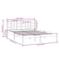 Bedframe massief hout wit 120x190 cm - thumbnail