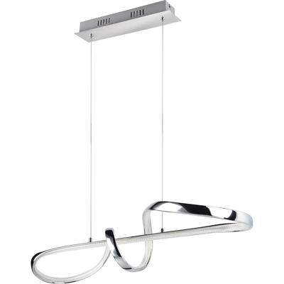 LED Hanglamp Rond 37W 4000K Dimbaar - Glans Chroom Metaal