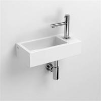 Fontein Clou Flush 3 36x18x9cm Keramiek Glans Wit (Met Kraangat Rechts) - thumbnail