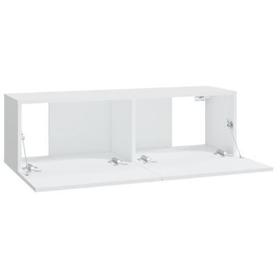 6-delige Tv-meubelset bewerkt hout wit - thumbnail