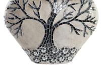 Vaas DKD Home Decor Boomstructuur Kristal Zwart Beige Terra cotta (30 x 15 x 33,5 cm) - thumbnail
