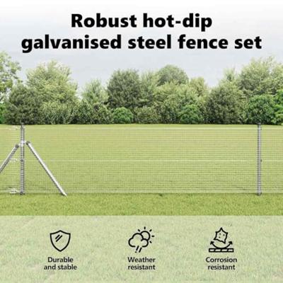 VidaXL Afrasteringspaal zilver 25 x 0,4 m (16 x 16 mm gaas) staal