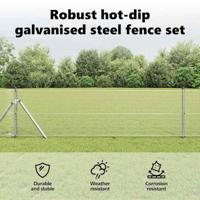 VidaXL Afrasteringspaal zilver 25 x 0,4 m (16 x 16 mm gaas) staal - thumbnail