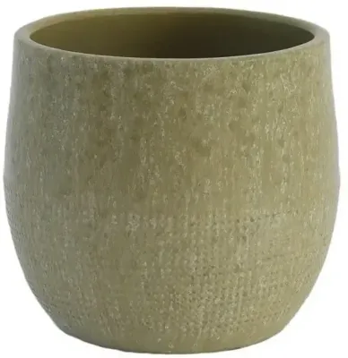 HS Potterie Lugo bloempot keramiek 20x18cm groen