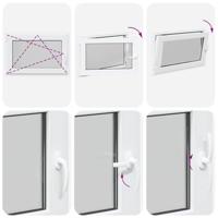 Kelderraam "RISOR" draaikiep-/draai-kiep-1 DIN links wit - thumbnail