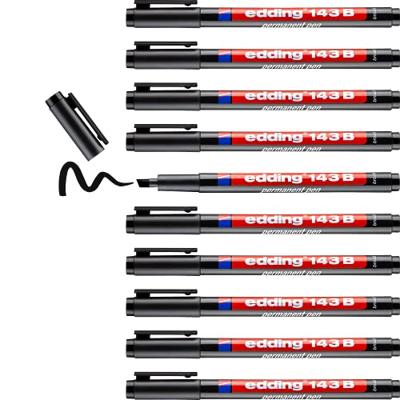Viltstift edding 143 schuin 1-3mm zwart | 10 stuks Viltstift edding 143 schuin 1-3mm zwart | 10 stuks