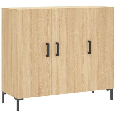 Dressoir 90x34x80 cm bewerkt hout sonoma eikenkleurig