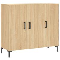 Dressoir 90x34x80 cm bewerkt hout sonoma eikenkleurig - thumbnail