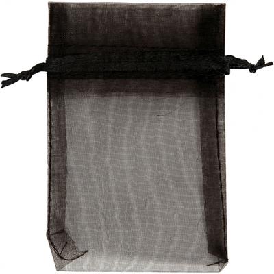 Creativ Company Organza zakjes, afm 7x10 cm, zwart, 10 stuk/ 1 doos