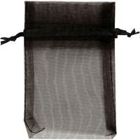 Creativ Company Organza zakjes, afm 7x10 cm, zwart, 10 stuk/ 1 doos - thumbnail