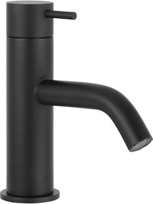 Wastafelkraan Qisani Flow Laag Geborsteld Mat Zwart