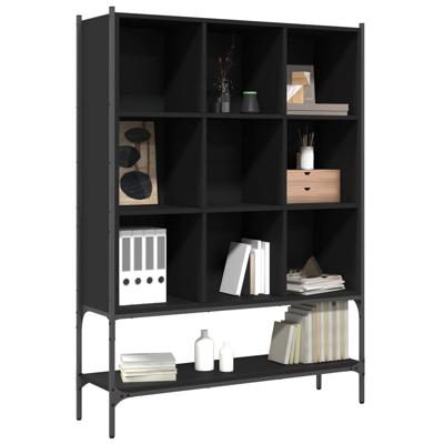 Boekenkast 102x30x141,5 cm bewerkt hout zwart