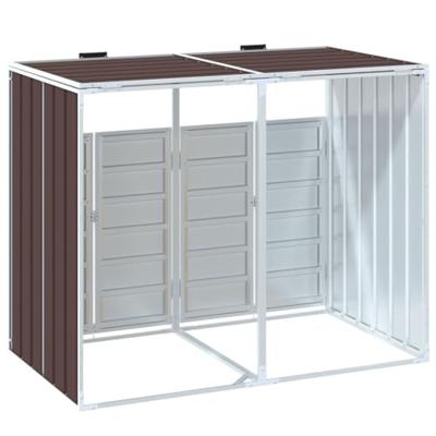 Containerberging voor 2 containers 144x81x113 cm staal bruin - thumbnail