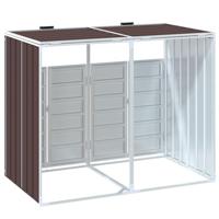 VidaXL Containerberging voor 2 containers 144x81x113 cm staal bruin - thumbnail