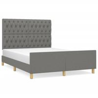 Bedframe zonder matras stof donkergrijs 140x190 cm - thumbnail