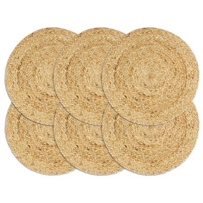 VidaXL Placemats 6 st rond 38 cm jute natuurlijk VidaXL Placemats 6 st rond 38 cm jute natuurlijk