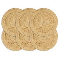 VidaXL Placemats 6 st rond 38 cm jute natuurlijk - thumbnail