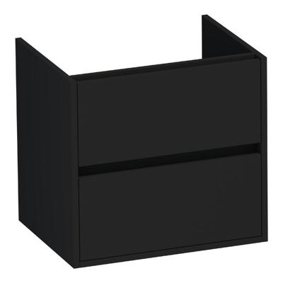Brauer Adore - Onderkast - 60 cm - met 2 Softclose Lades Greeploos en 1 Sifon Uitsparing - Mat Zwart