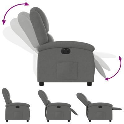 Fauteuil elektrisch verstelbaar stof donkergrijs