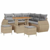 Tuinbankenset 8 pcs Beige poly rattan - thumbnail