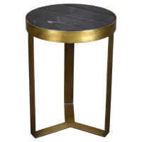 LivingFurn Salontafel 'Glennis' Ø40cm, kleur Zwart/Goud - thumbnail