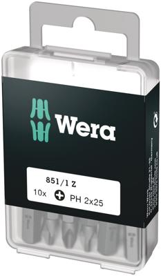 Wera 851/1 Z Bits Phillips, PH 2 x 25 mm (10 Bits pro Box) - 1 stuk(s) - 05072401001 Wera 851/1 Z Bits Phillips, PH 2 x 25 mm (10 Bits pro Box) - 1 stuk(s) - 05072401001