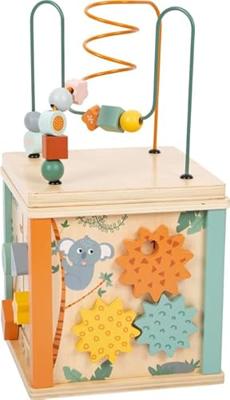 Small Foot - houten activiteitenkubus en motoriekspiraal safari