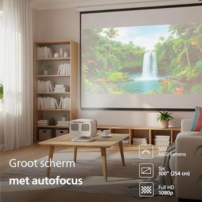Videoprojector - PHILIPS - NeoPix 444 - Full HD 1080p - 500 ANSI lumen - 100 - HDMI - 3,5 mm jack - Inclusief USB-C naar HDMI-kabel