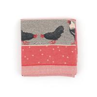 Bunzlau Castle Bunzlau Castle Chickens theedoek 65x65 Red - thumbnail