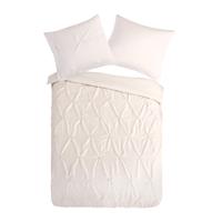 Pure Dekbedovertrek "luxe stiksel plooien" - Zand - (140x200/220 cm) - Microfiber - thumbnail