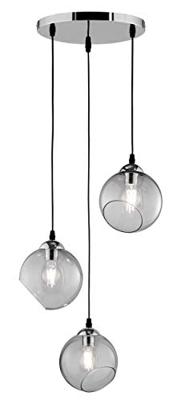 Trio BollampClooney 3x Ø20cm chroom met smoke glas - R30073054