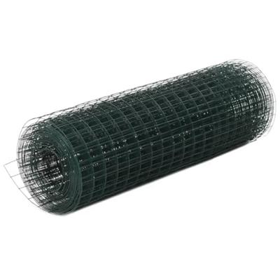 Kippengaas 10x0,5 m staal met PVC coating groen
