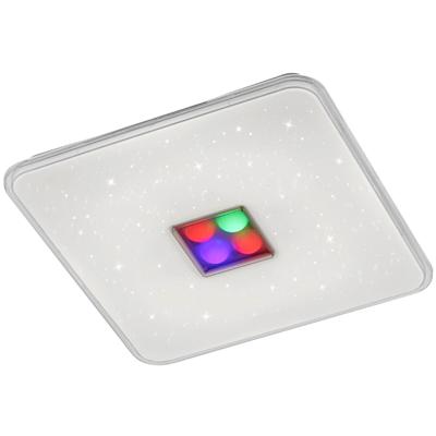LED Plafondlamp - Plafondverlichting - Trion Osaki - 26W - Aanpasbare Kleur - RGBW - Dimbaar - Vierkant - Mat Wit - Kunststof