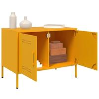 Tv-meubelen 2 st 68x39x50,5 cm staal mosterdgeel - thumbnail