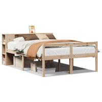 Bed met boekenkast zonder matras massief grenenhout 140x190 cm - thumbnail