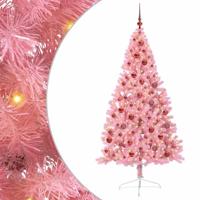 VidaXL Kunstmatig voorverlicht kerstboom met 300 led roze 180 cm pvc - thumbnail