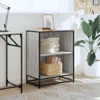 Boekenkast 60x35x76 cm bewerkt hout grijs sonoma eikenkleurig - thumbnail