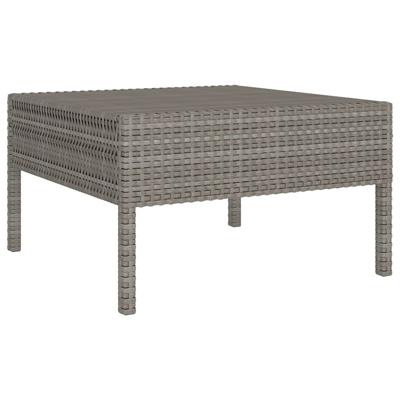 5-delige Loungeset met kussens poly rattan grijs - thumbnail