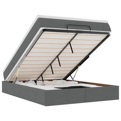 Ottoman bed met matras 140x200cm stof donkergrijs