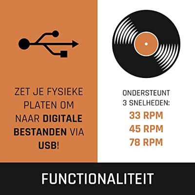 Lenco Platenspeler met PC-codering, luidsprekers en verlichting - LS-50LEDBK